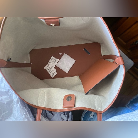 🔥NWT Kate Spade ♠️ Flower Monogram Sutton Oversized Tote Black/Brown w/Pouch - Picture 5 of 15